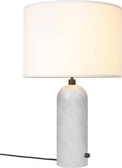 GUBI Gravity Table Lamp White Marble White Shade 65 cm by Space Copenhagen