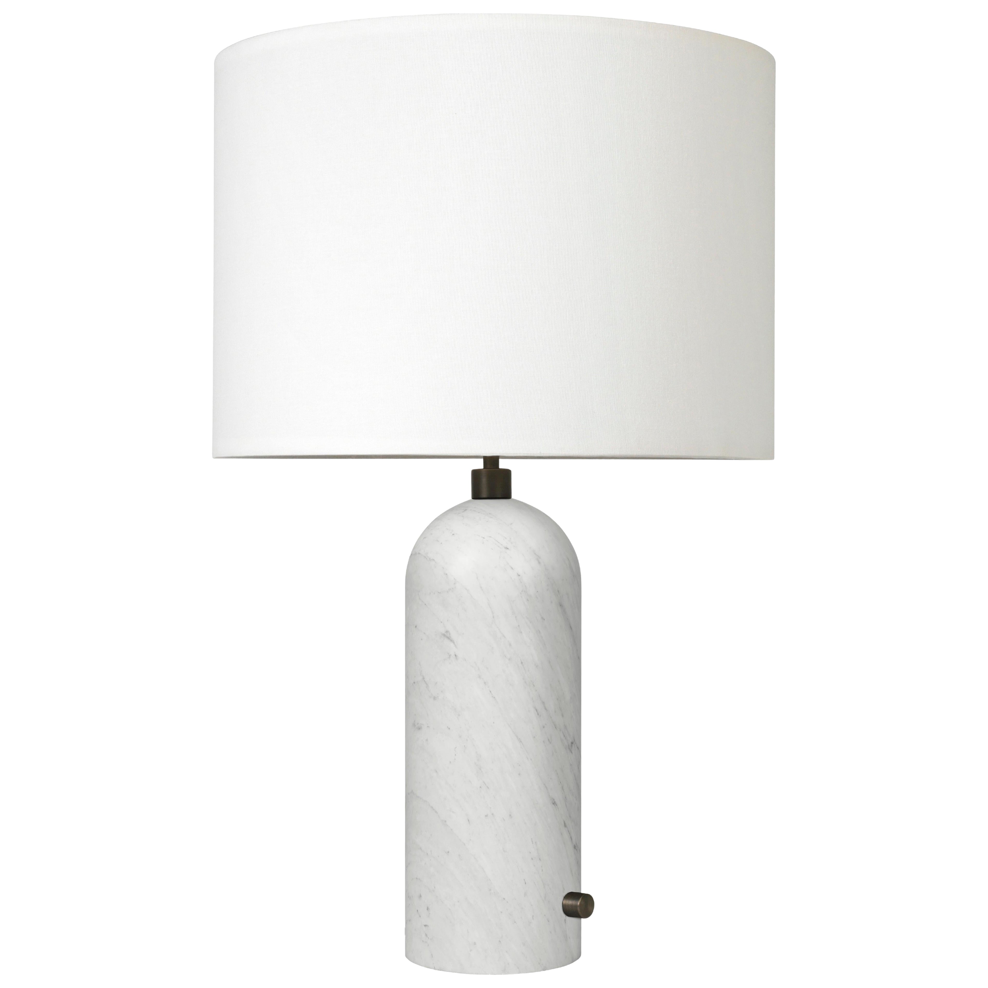 GUBI Gravity Table Lamp White Marble White Shade 65 cm by Space Copenhagen