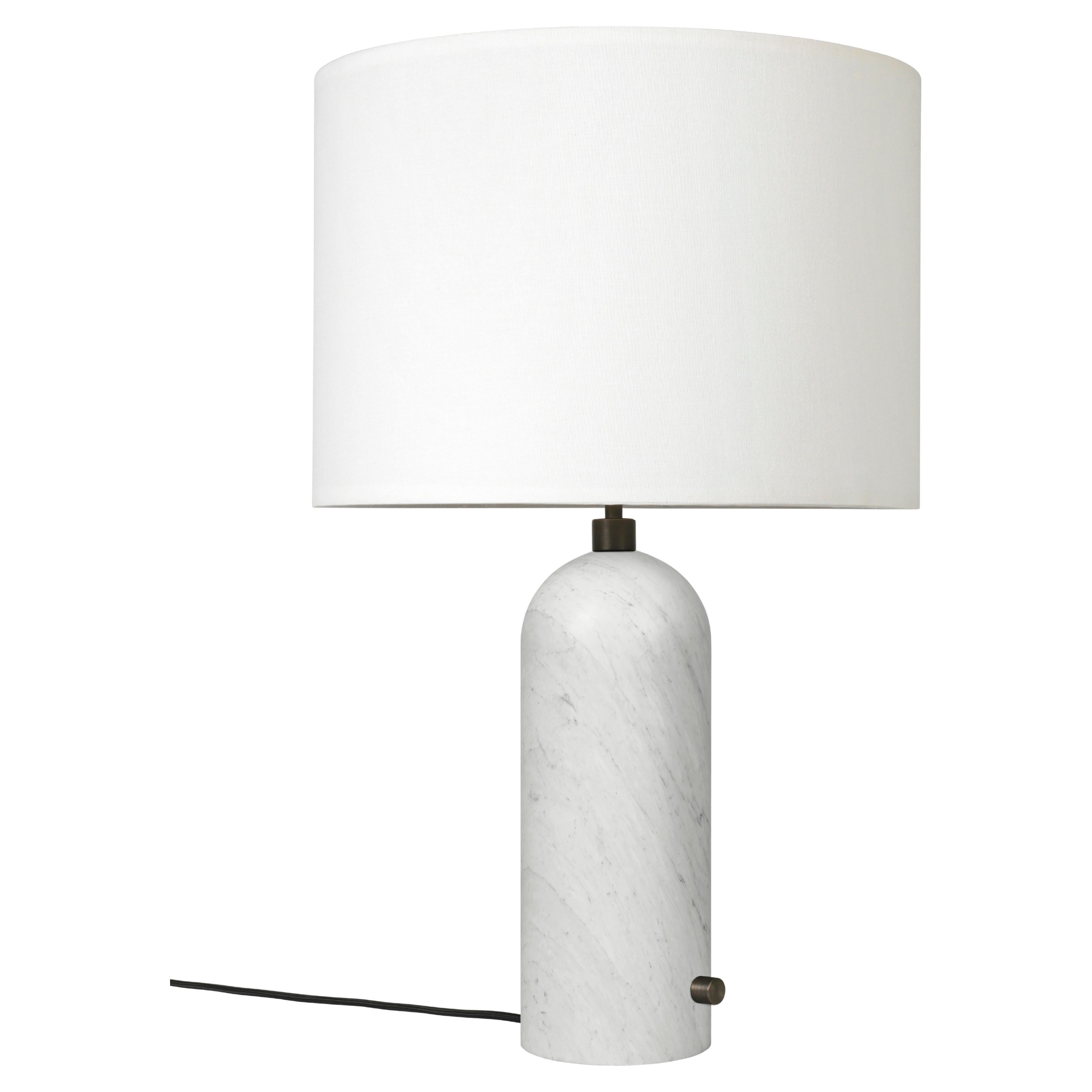 GUBI Gravity Table Lamp White Marble White Shade 65 cm by Space Copenhagen