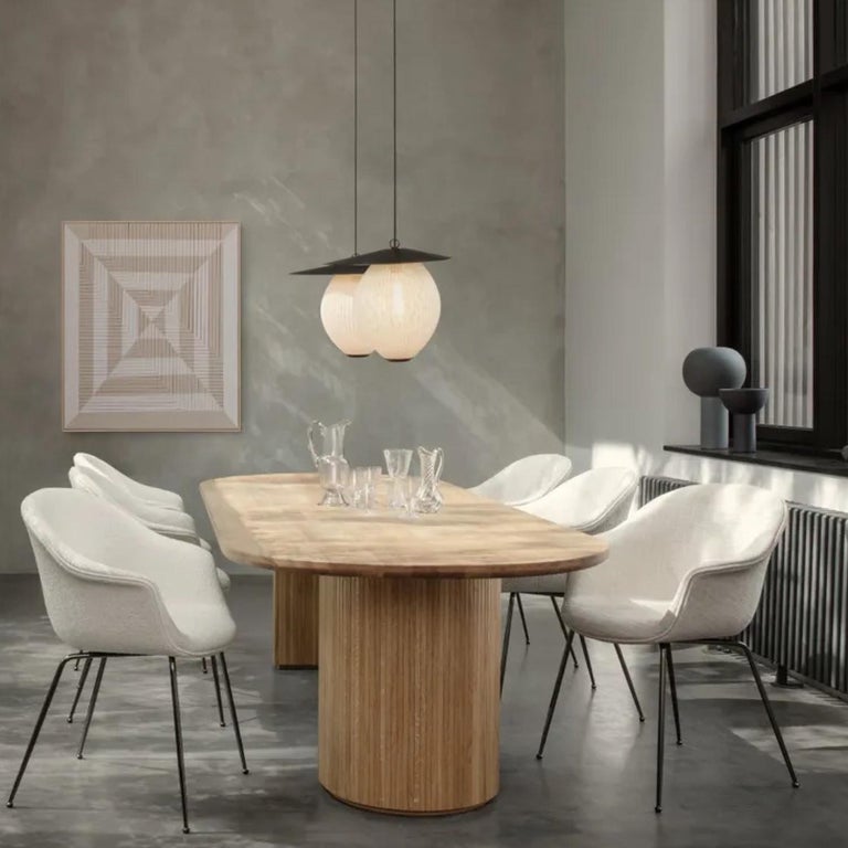 Danish Gubi Moon Solid Wood Dining Table by Space Copenhagen For Sale