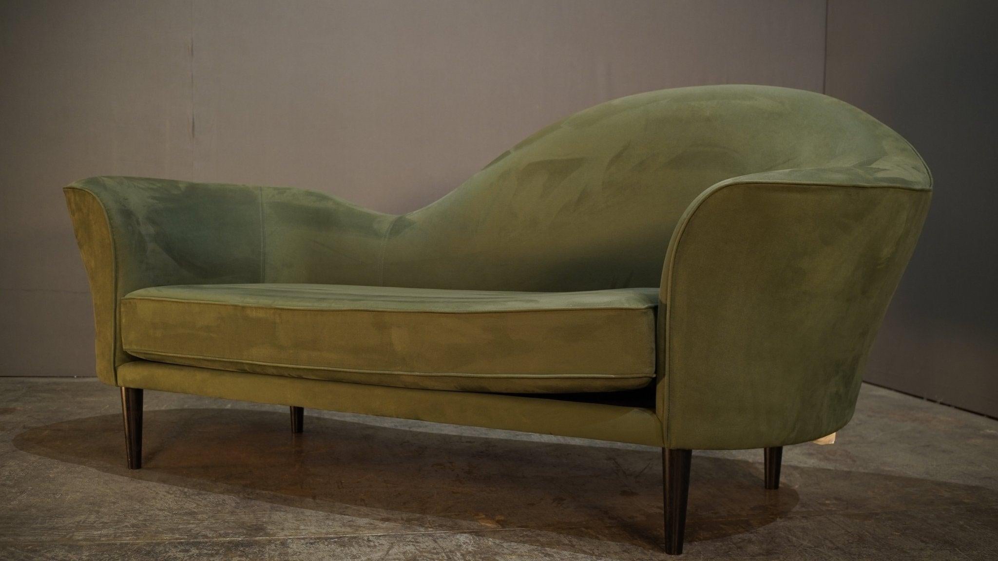 Danish Gubi Olsen Grand Piano Green Velvet Sofa