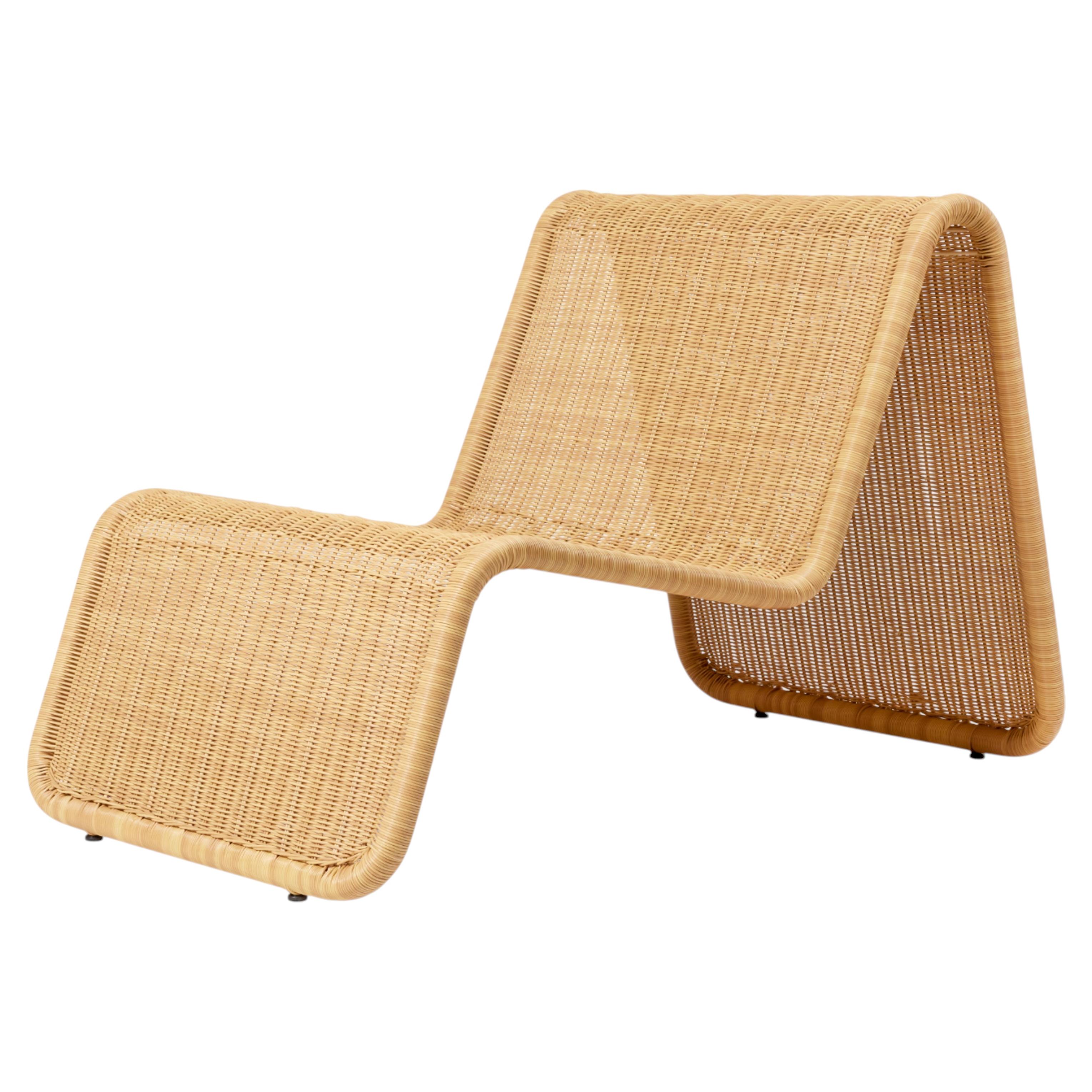 Gubi P3 Outdoor Lounge Chair in Natural Tone by Tito Agnoli
