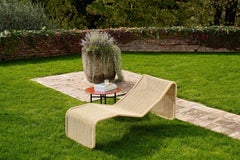 Gubi P3S Outdoor Chaise Longue in Natural Tone by Tito Agnoli