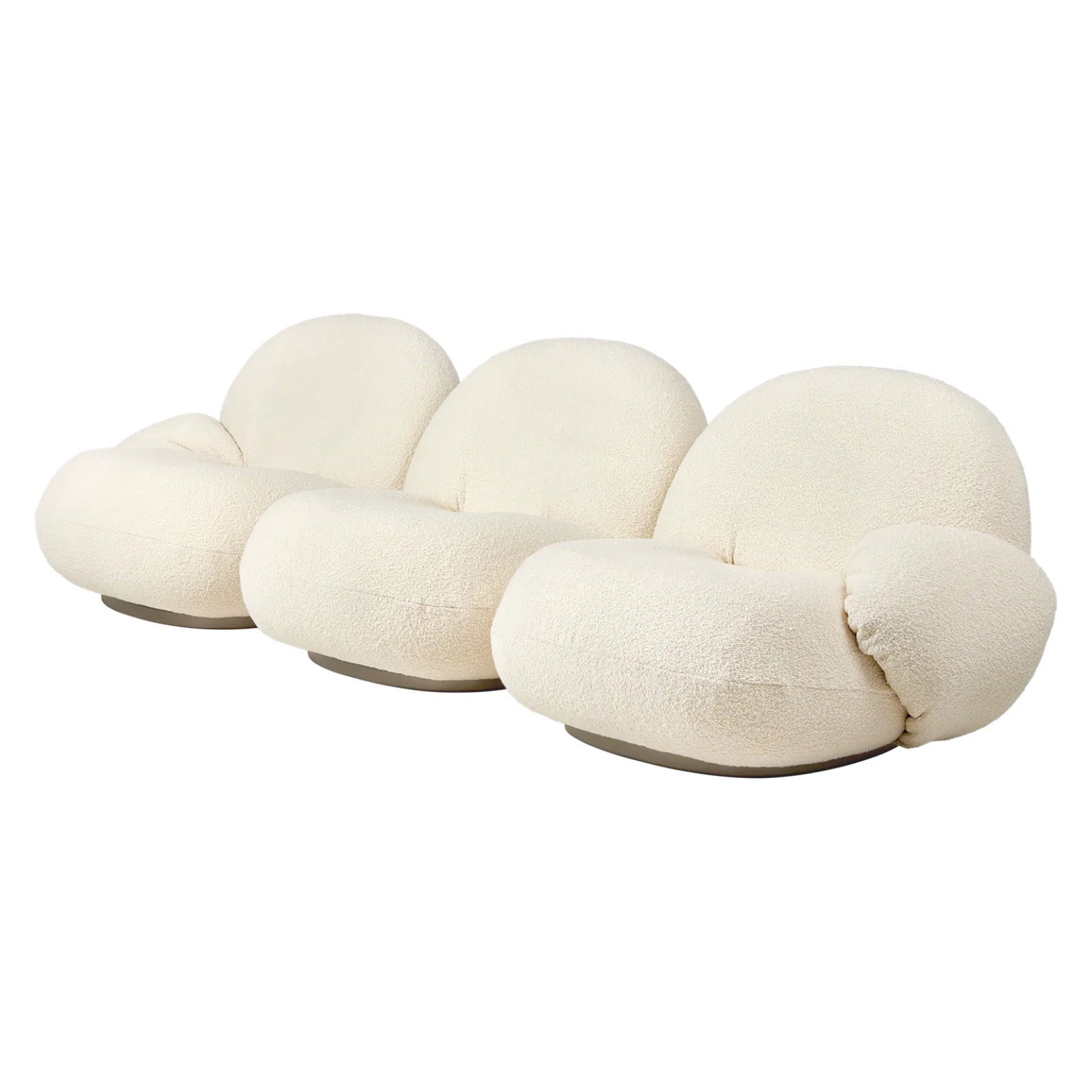 Gubi Pacha 3-seater Modular Sofa with armrest in White Fabricby Pierre Paulin For Sale
