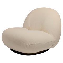 Gubi Pacha Fixed Lounge Upholstered Chair in Black Base by Pierre Paulin