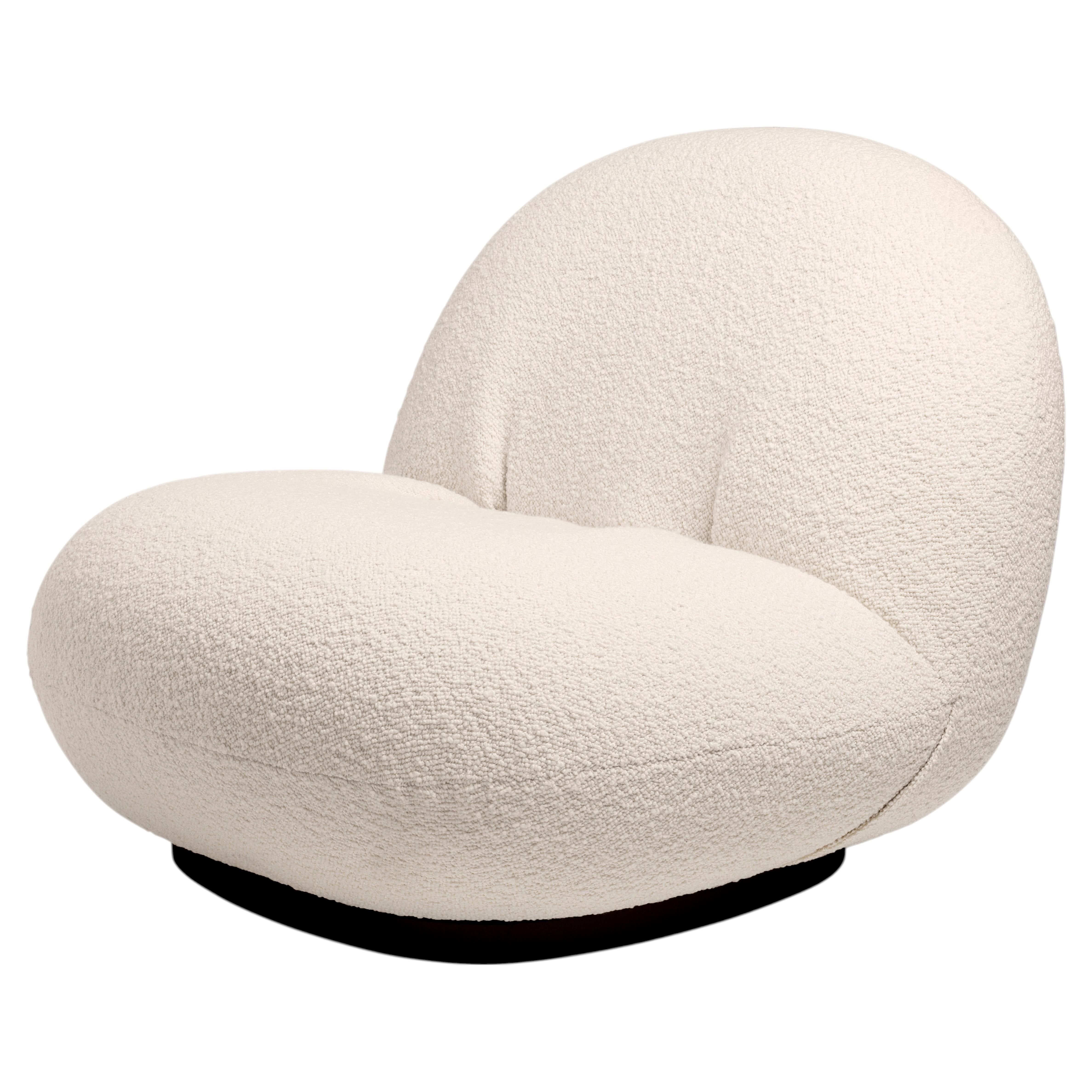 Gubi Pacha Fixed Lounge Upholstered Chair in Black Base by Pierre Paulin For Sale