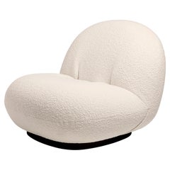Gubi Pacha Fixed Lounge Upholstered Chair in Black Base by Pierre Paulin