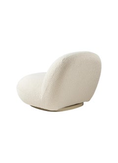 Gubi Pacha Fixed Lounge Upholstered Chair in Pearl Gold Base by Pierre Paulin