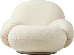 GUBI Pacha Lounge Chair Armrest Karakorum 001 Gold Swivel Base by Pierre Paulin