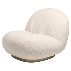 GUBI Pacha Lounge Chair Karakorum 001 Pearl Gold Swivel Base by Pierre Paulin
