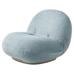 Gubi Pacha Swivel Lounge Upholstered Chair in Pearl Gold Base by Pierre Paulin