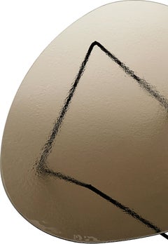 Gubi Pedrera Coﬀee Table In Black Base and Bronze Glass by Corsini & Ruiz Millet