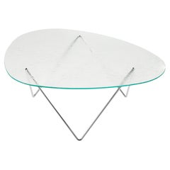 Gubi Pedrera Coﬀee Table In Chrome Base and Glass by Corsini&Ruiz Millet