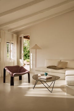 Gubi Pedrera Coﬀee Table In Chrome Base and Smoke Glass by Corsini&Ruiz Millet