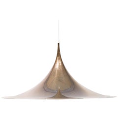 Gubi Semi Pendant, Large Model, in Brass, by Claus Bonderup and Thorsten Thorup