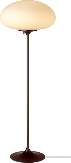 Gubi Stemlite 110 Floor Lamp in Frosted Glass and Black red Base by Bill Curry