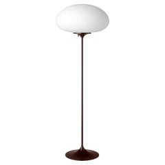 Gubi Stemlite 110 Floor Lamp in Frosted Glass and Black red Base by Bill Curry