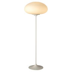 Gubi Stemlite 110 Floor Lamp in Frosted Glass and Pebble Gray by Bill Curry