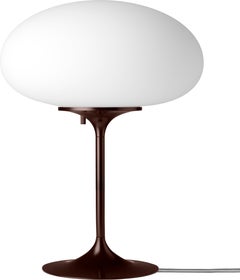 Gubi Stemlite Table Lamp in Frosted Glass and Black Chrome by Bill Curry