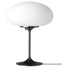 Gubi Stemlite Table Lamp in Frosted Glass and Black Chrome by Bill Curry