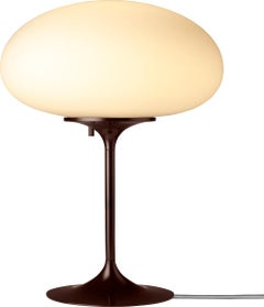 Gubi Stemlite Table Lamp in Frosted Glass and Black Red by Bill Curry