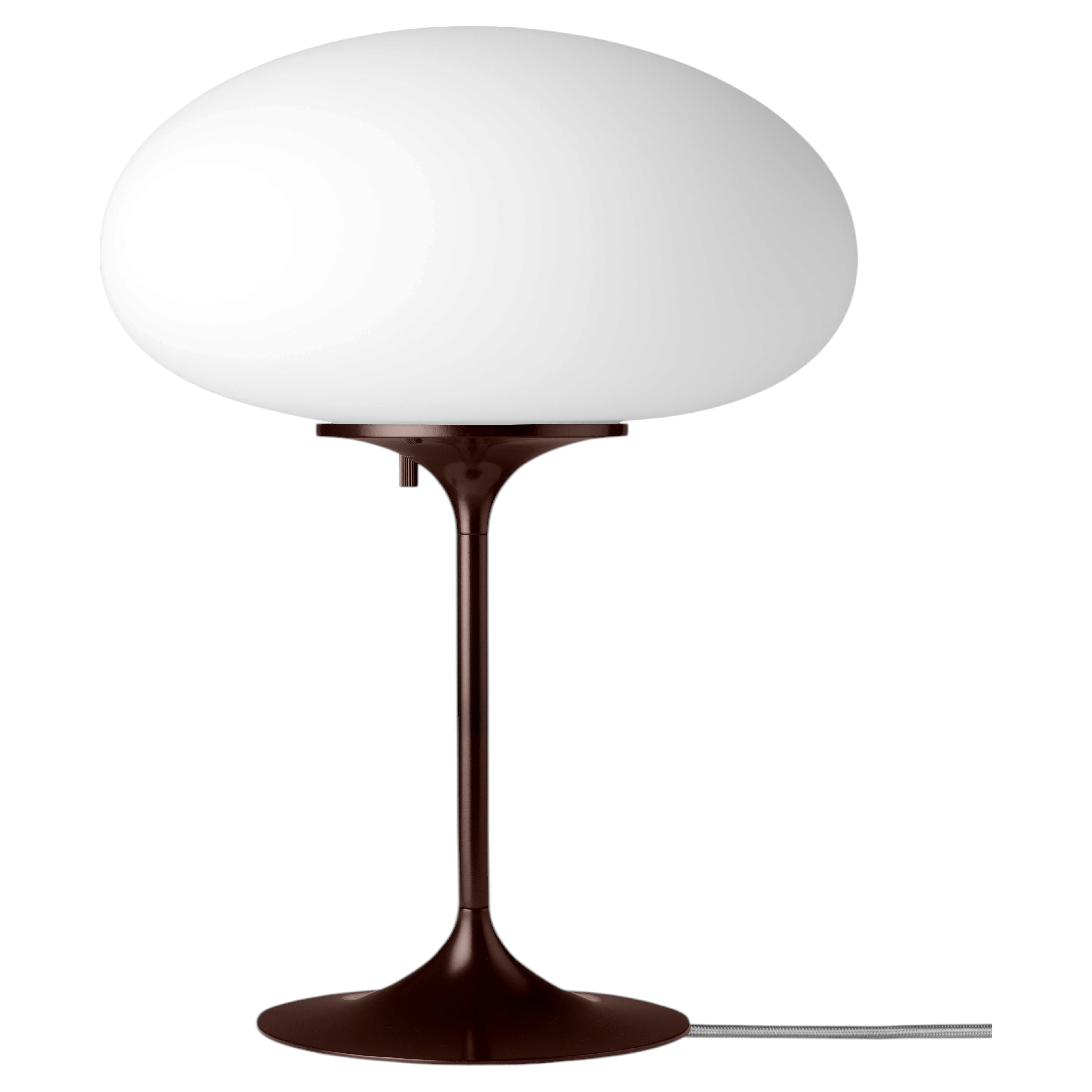 Gubi Stemlite Table Lamp in Frosted Glass and Black Red by Bill Curry For Sale