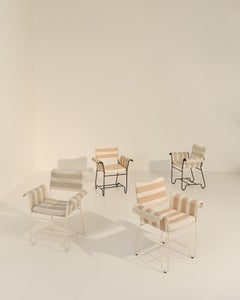 Gubi Tropique Outdoor Armchair in Black Base, Limonata Beige by Mathieu Matégot