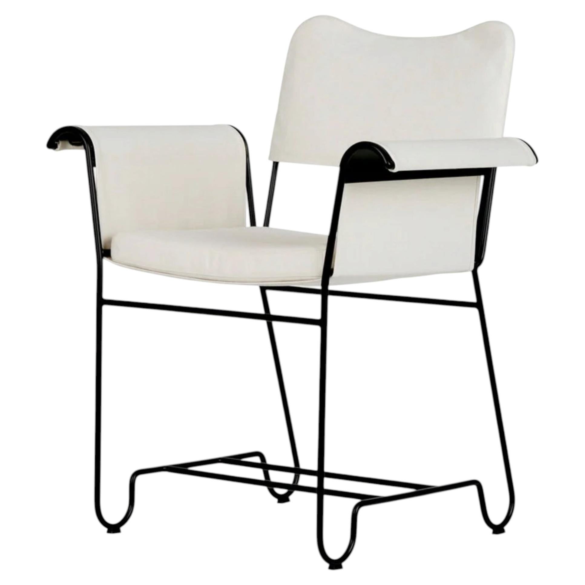 Gubi Tropique Outdoor Armchair in Black Base, Limonata White by Mathieu Matégot