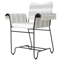 Gubi Tropique Outdoor Armchair in Black Base with Fringes by Mathieu Matégot