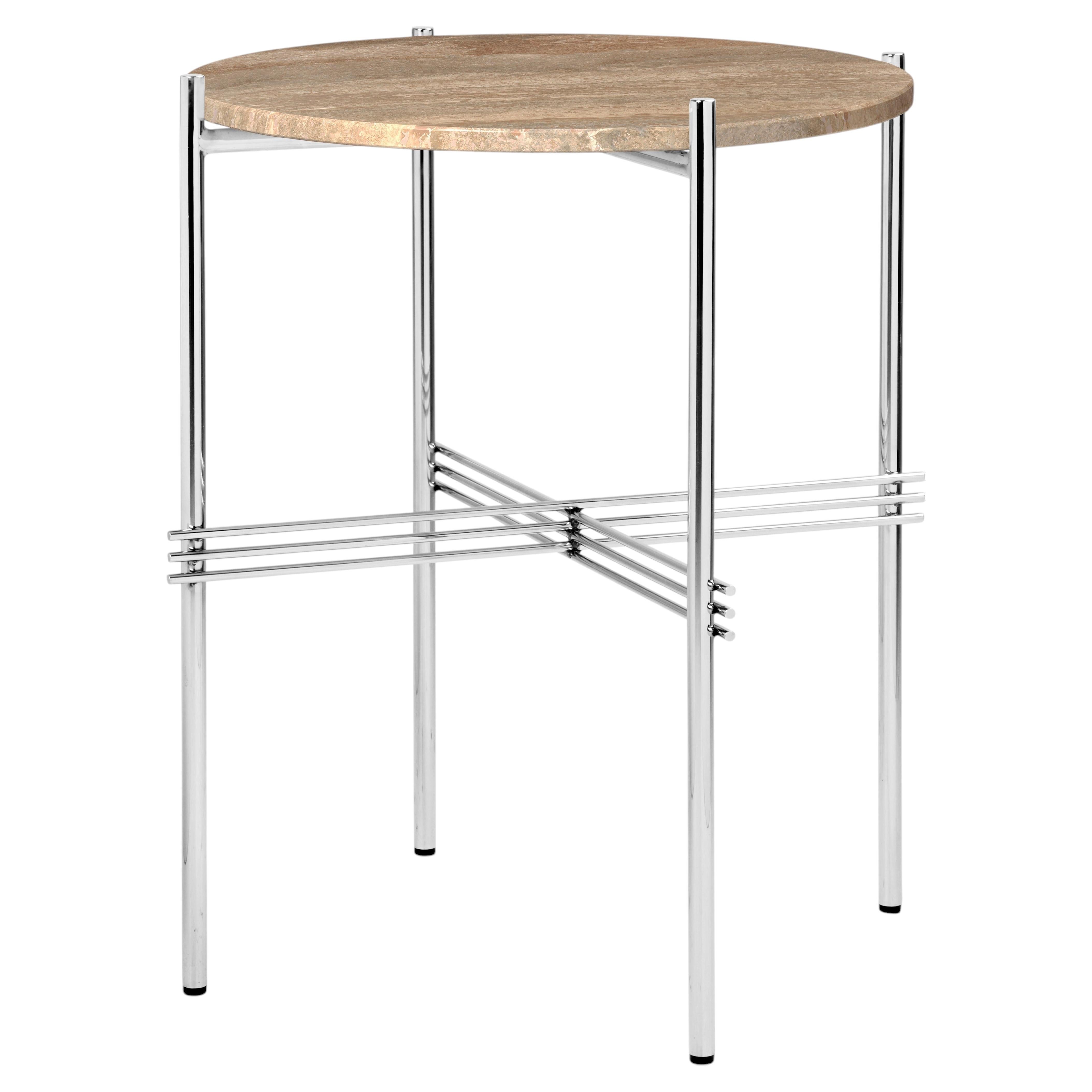 Mesa Gubi TS Coﬀee de acero pulido- Redonda, Ø40 by GamFratesi