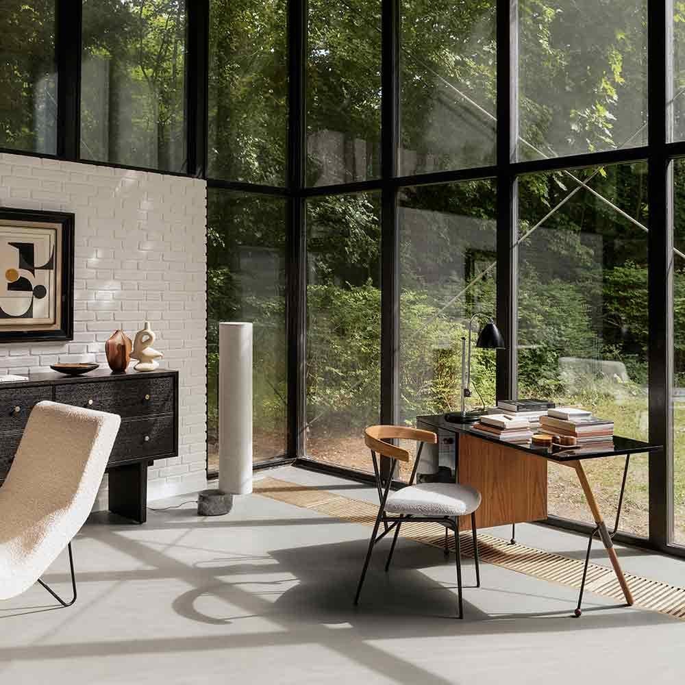 GUBI Unbound Floor Lamp Canvas Shade by Space Copenhagen For Sale 1