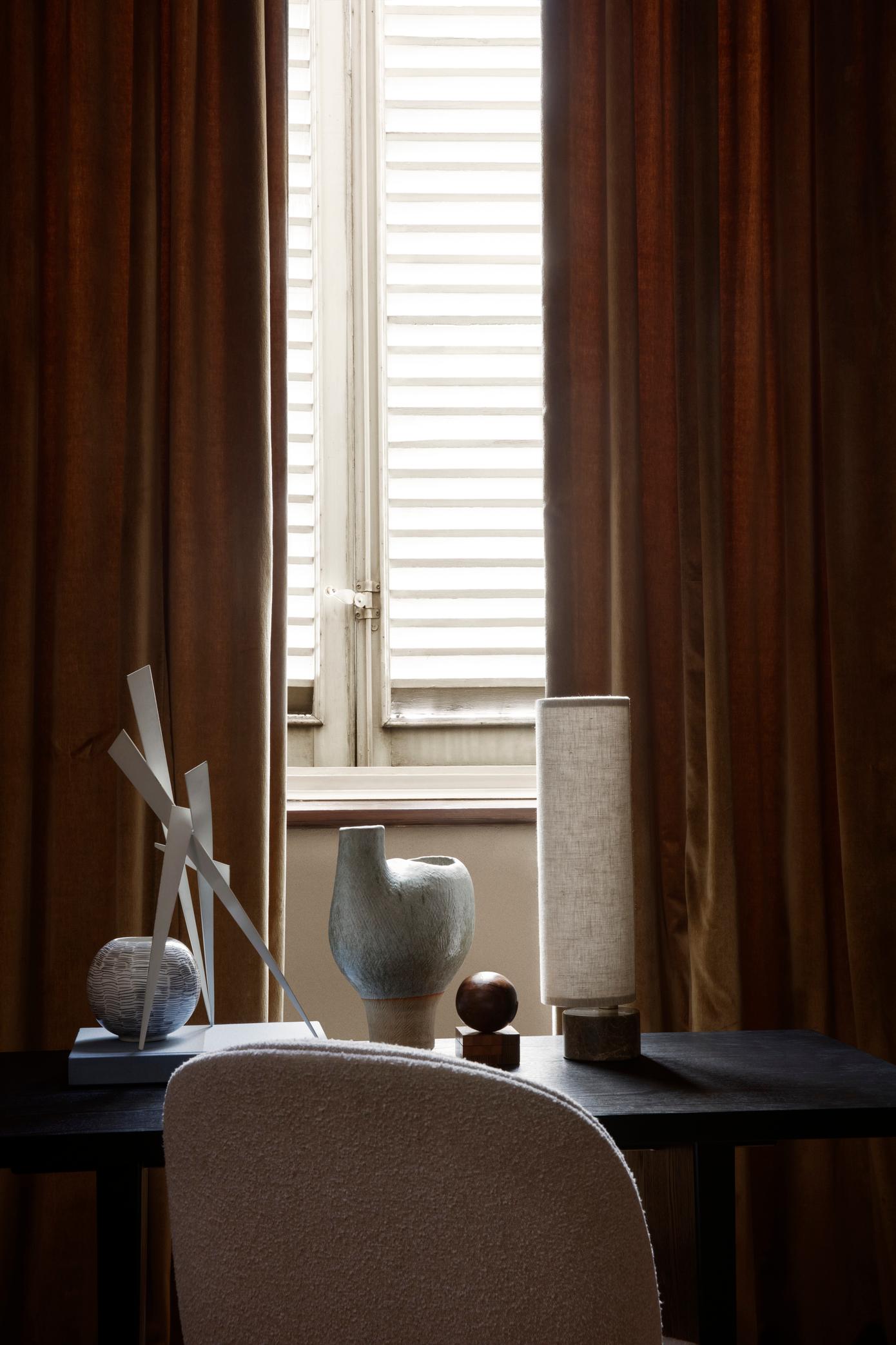 Marble GUBI Unbound Table Lamp White Shade by Space Copenhagen For Sale