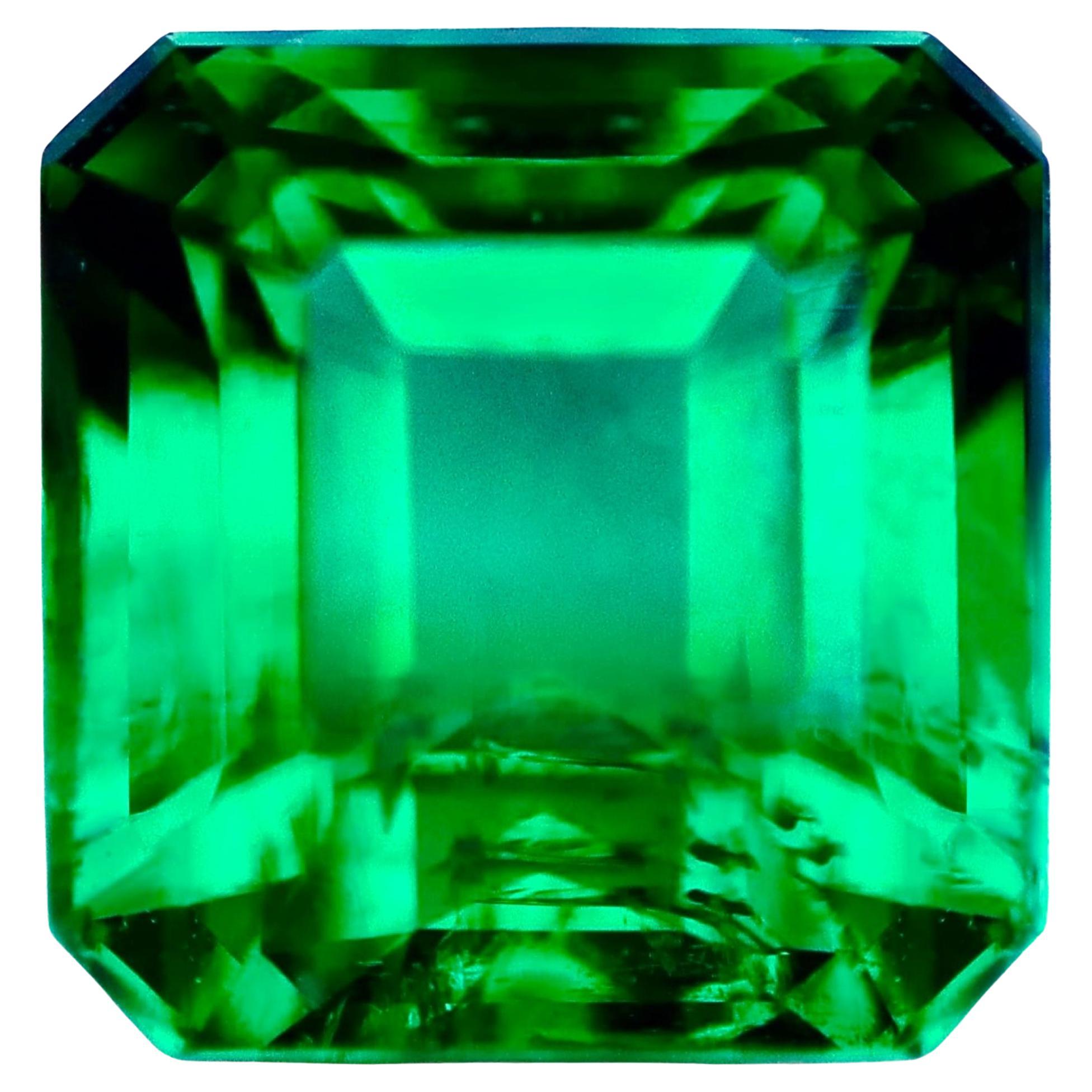 Gubulin 86.90 Excellent Zambia (Kafubu) 7.07 ct Vivid Green Emerald im Angebot