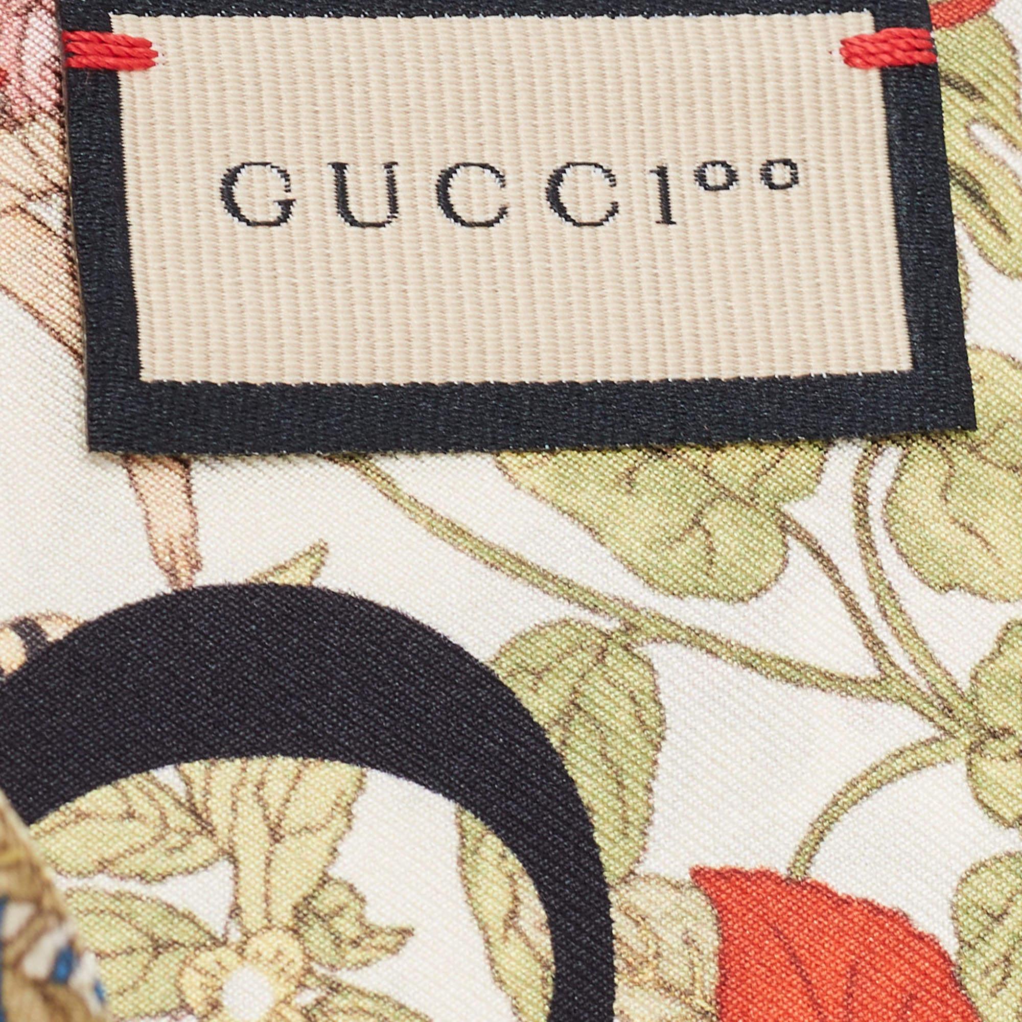 Women's Gucci 100 Cream Flora Printed Silk Stole