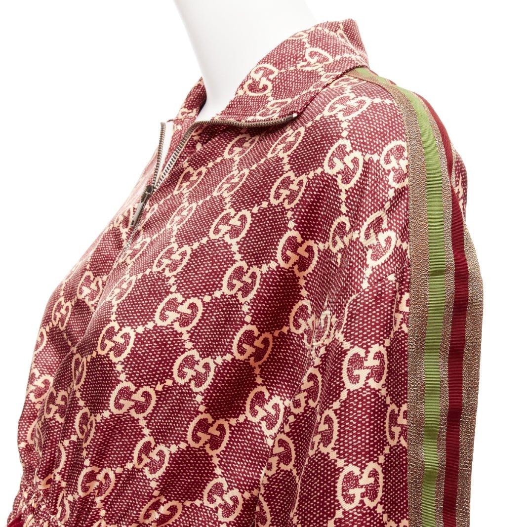 GUCCI 100% silk red beige GG supreme monogram print web trim mini dress XXS
Reference: AAWC/A00695
Brand: Gucci
Designer: Alessandro Michele
Material: 100% Silk
Color: Red, Beige
Pattern: Monogram
Closure: Zip
Lining:  Unlined
Extra Details: This