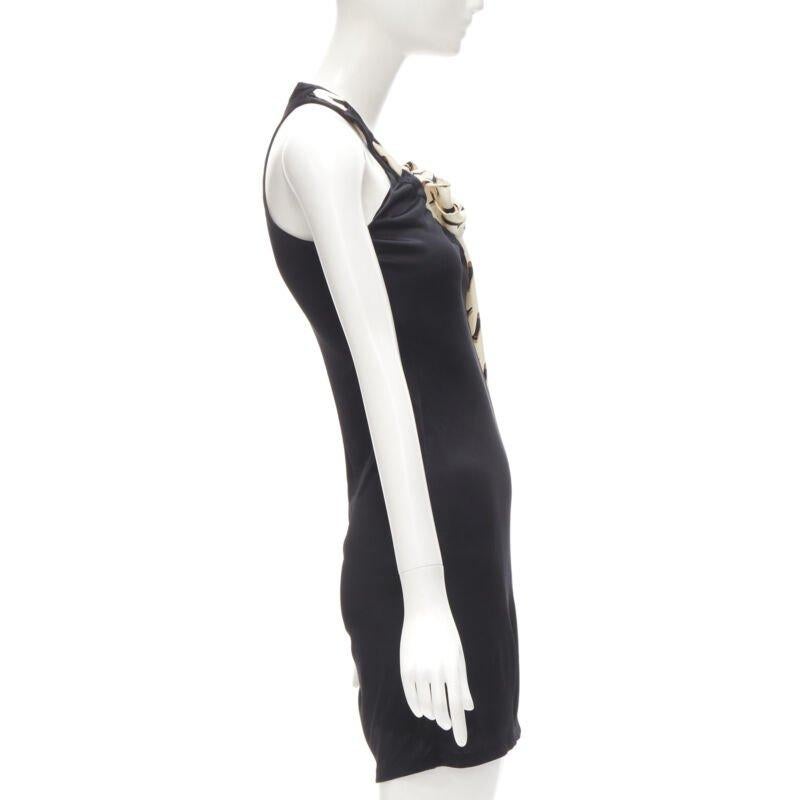 GUCCI 100% silk Riding Boot print scarf black mini dress IT38 XS In Excellent Condition For Sale In Hong Kong, NT