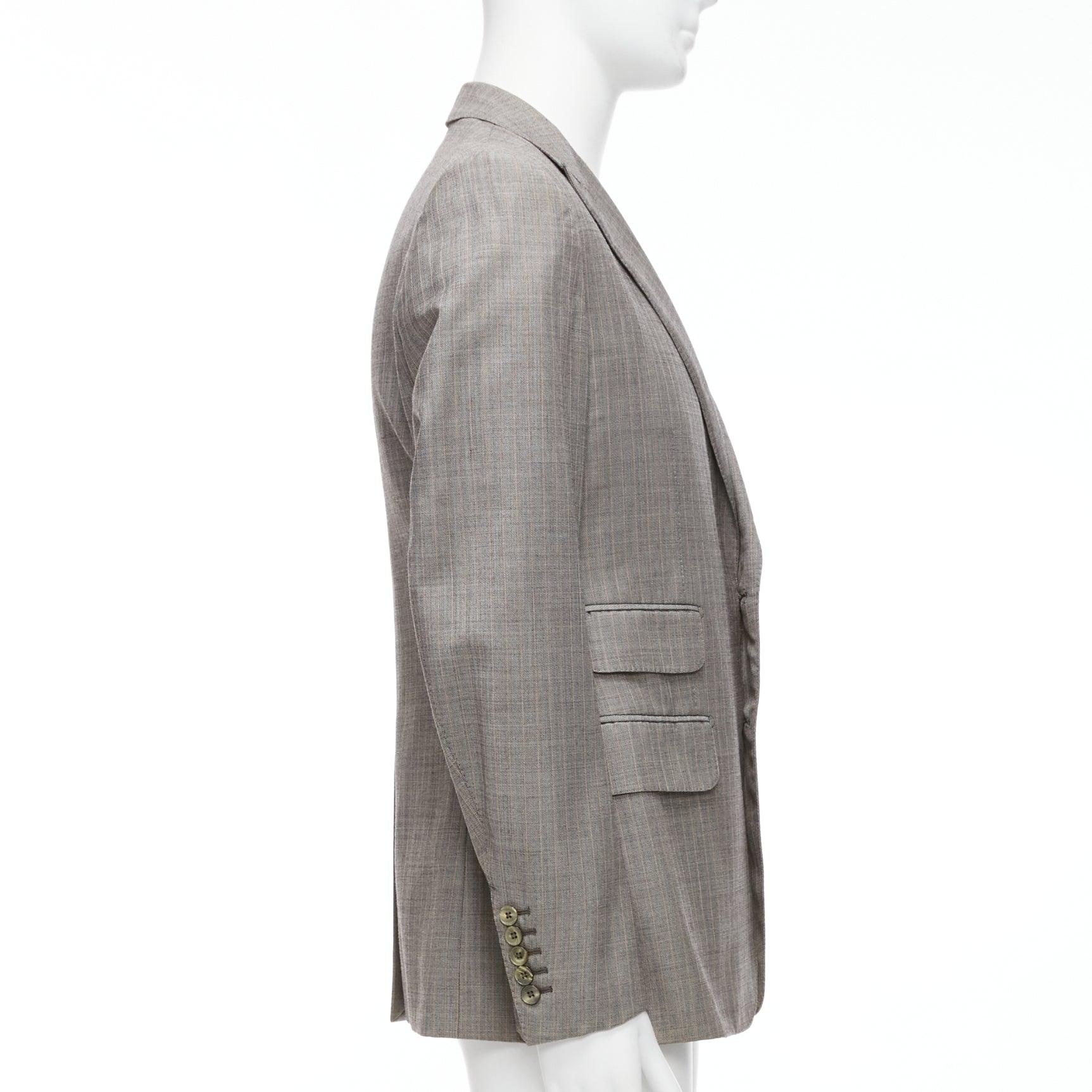 Men's GUCCI 100% wool grey red checkered pocketed boxy long sleeve blazer IT50 L For Sale
