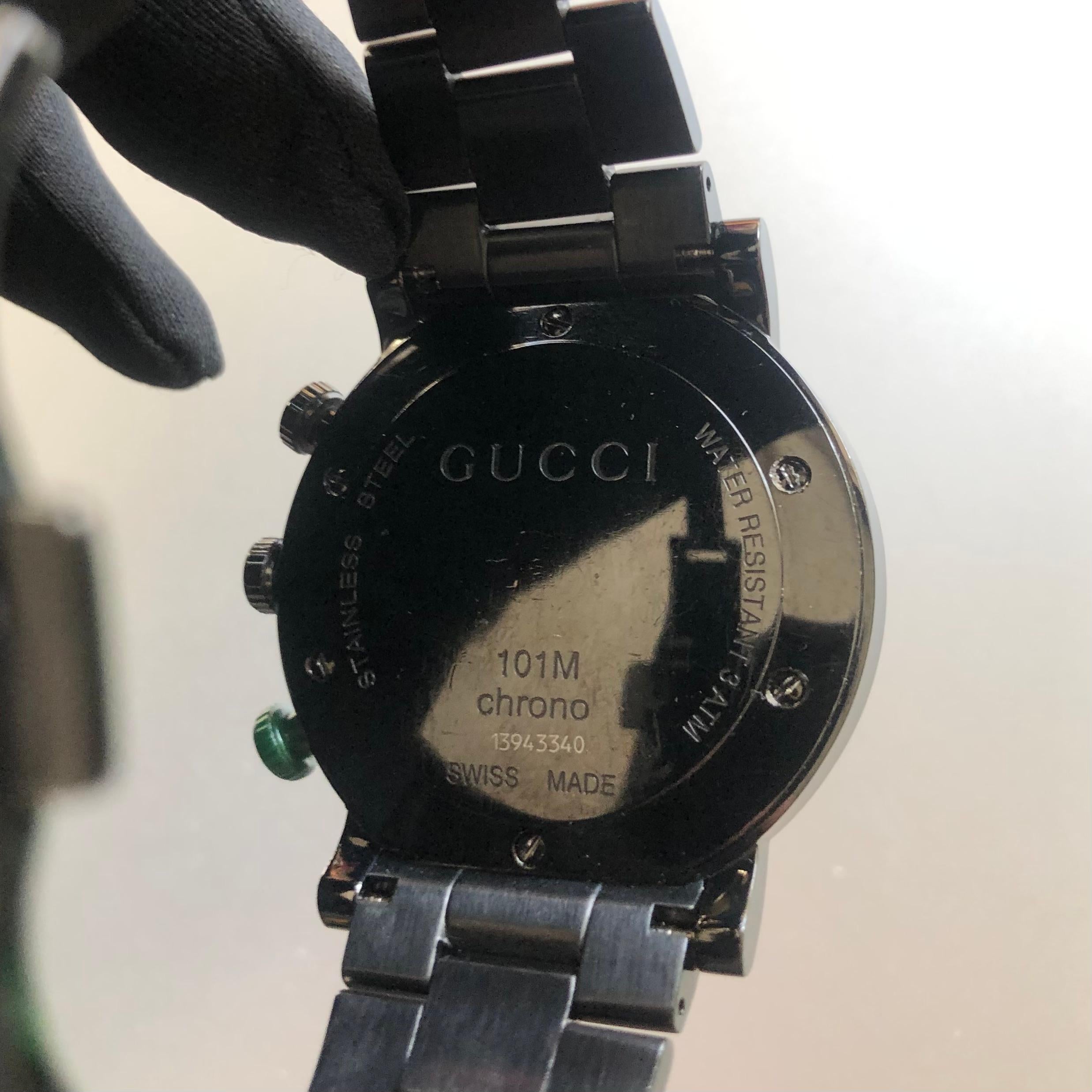 Gucci 101M Gucci G Chrono Chronograph Black PVD Men's Watch YA101331 44mm  For Sale 3