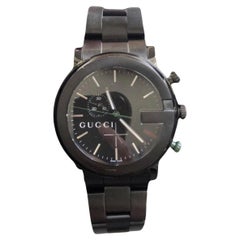 Used Gucci 101M Gucci G Chrono Chronograph Black PVD Men's Watch YA101331 44mm 
