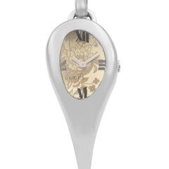 Gucci 103 Horsebit Stainless Steel Champagne Flower Dial Ladies Watch YA103522