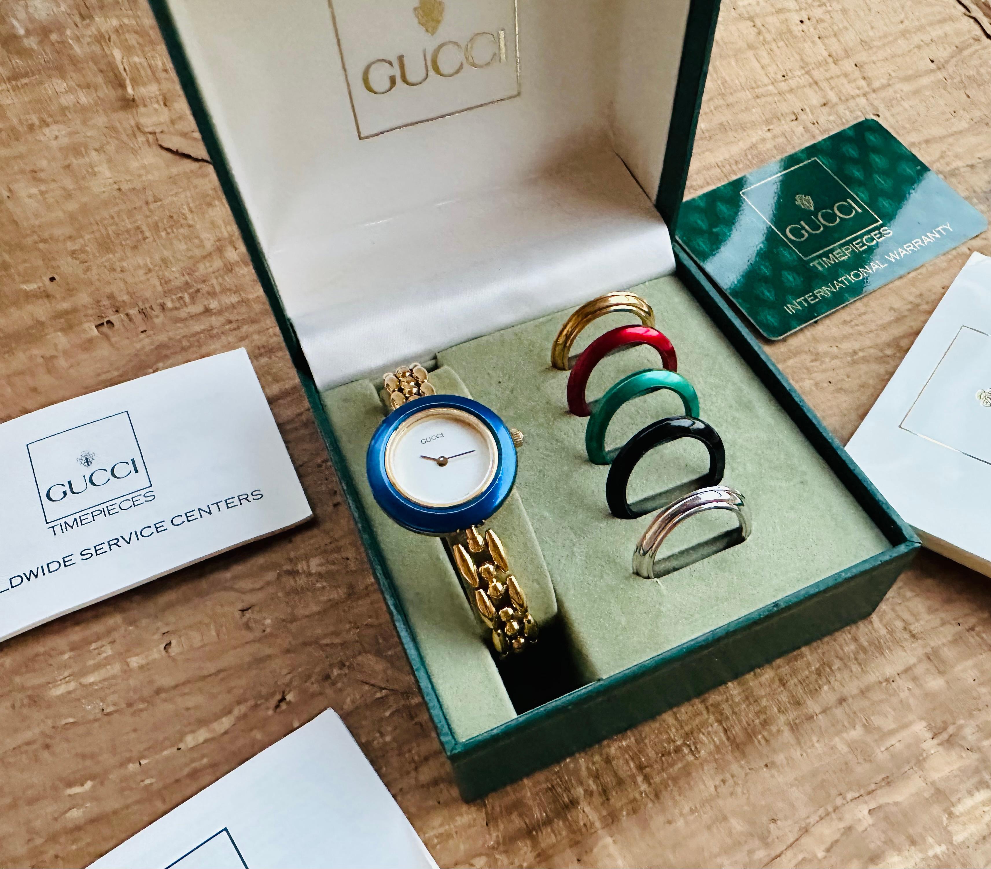 Gucci 11/12.2 Ladies Bangle Watch with Interchangeable Bezels Full Set 2