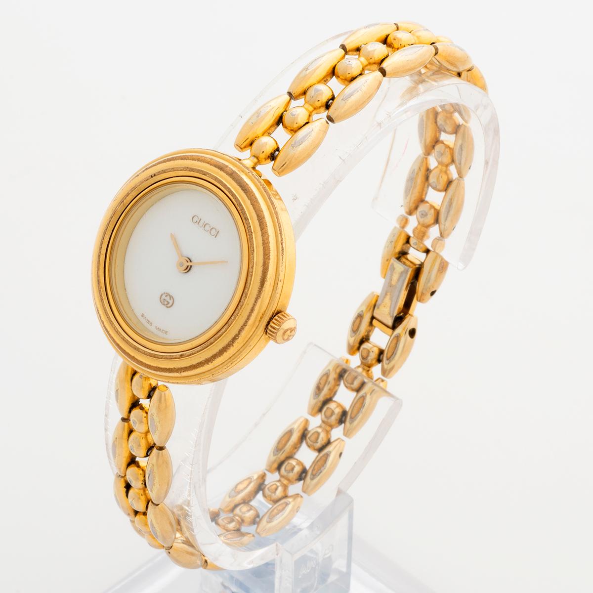 Women's Gucci 11.12 Interchangeable Bezel Ladies Wristwatch. Gold Plated. 170mm Bracelet