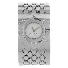 Gucci 112 Stainless Steel MOP Dial Quartz Ladies Bangle Watch YA112413 5.0 avera