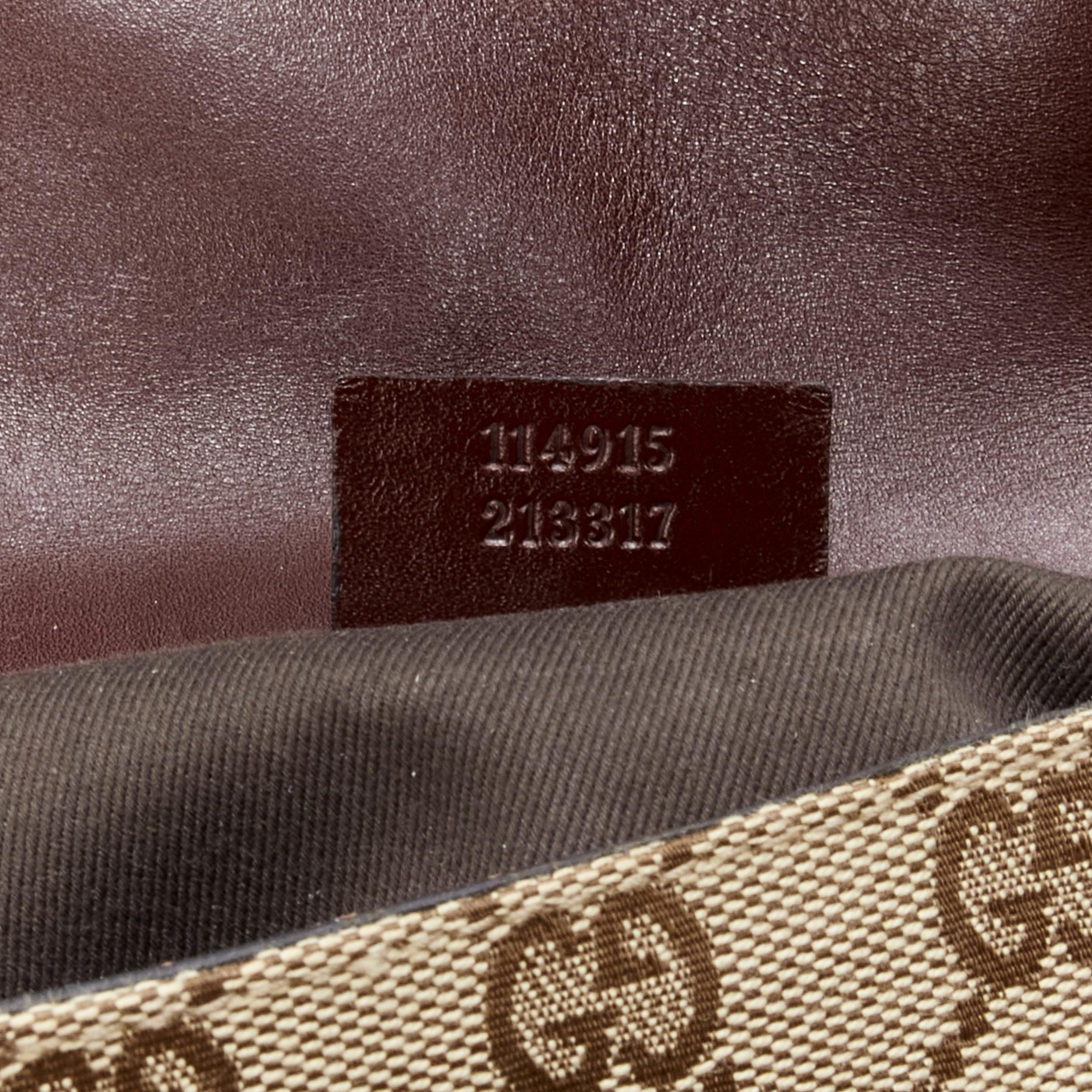 GUCCI 114915 burgundy leather GG monogram gold Horsebit chain flap shoulder bag 4