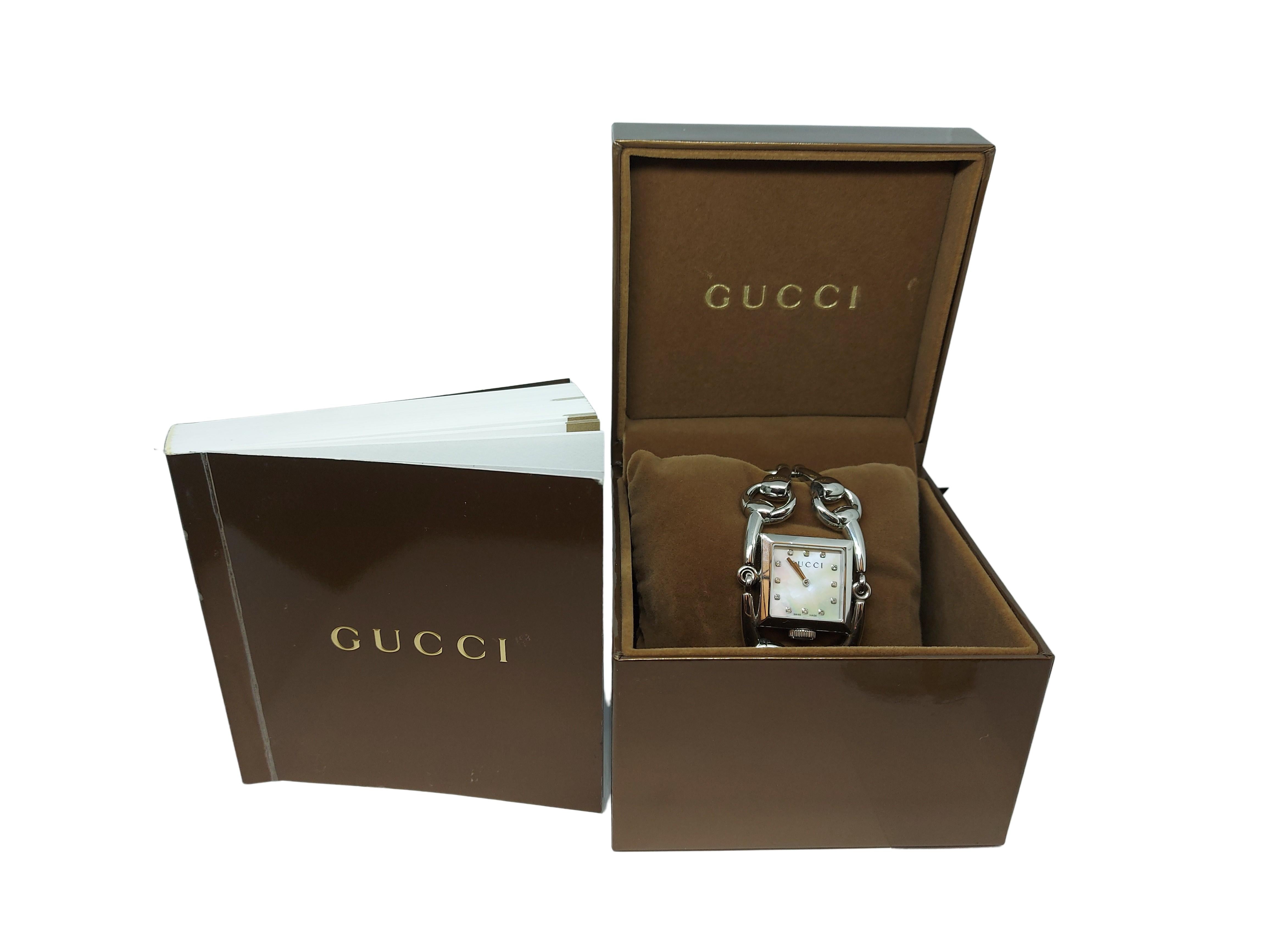 Gucci 116.3 Signoria Horsebit Watch with MOP Dial, Quartz with Box & Papers 6