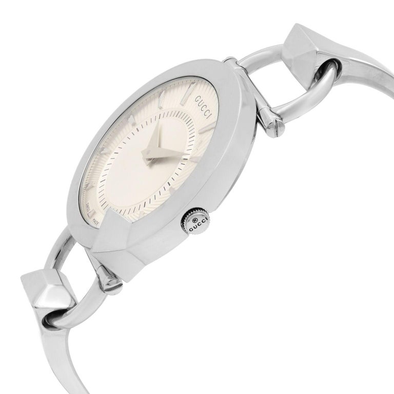 Gucci 122.5 Chiodo Stainless Steel Silver Dial Quartz Womens Watch YA122508  at 1stDibs | gucci 122.5, gucci chiodo watch