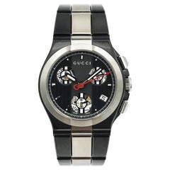 Used Gucci 124 YA124402 Titanium Black Chronograph Quartz Ladies Watch