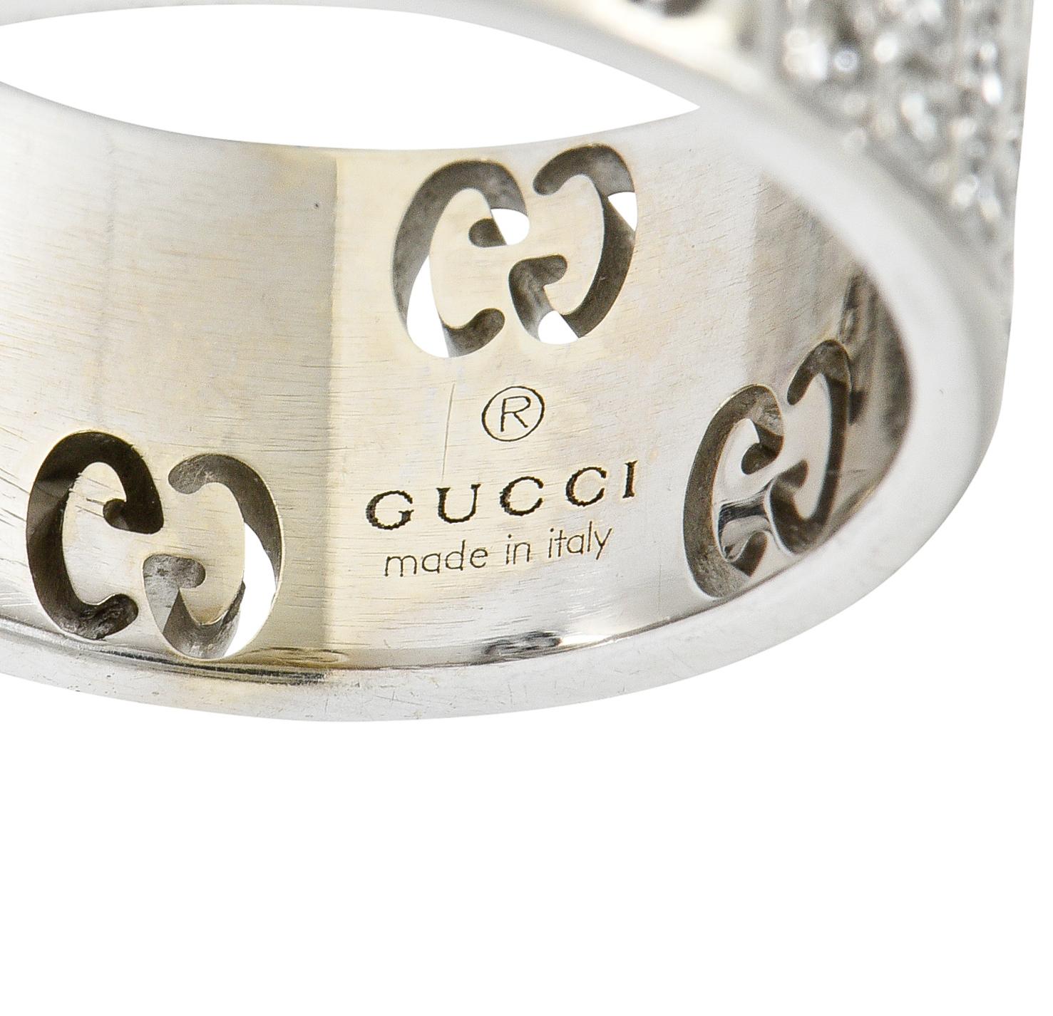 Gucci 1.25 Carats Pave Diamond 18 Karat Gold Stardust Band Ring In Excellent Condition In Philadelphia, PA
