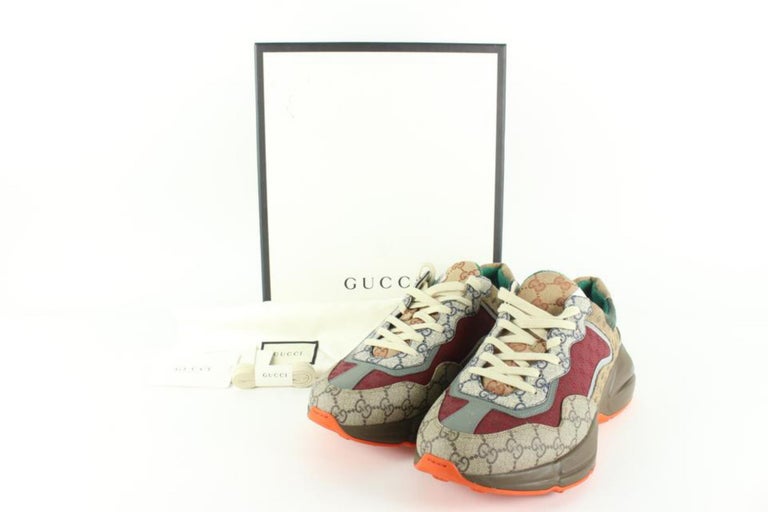 Shop Gucci Rhyton Mixed Media Sneakers