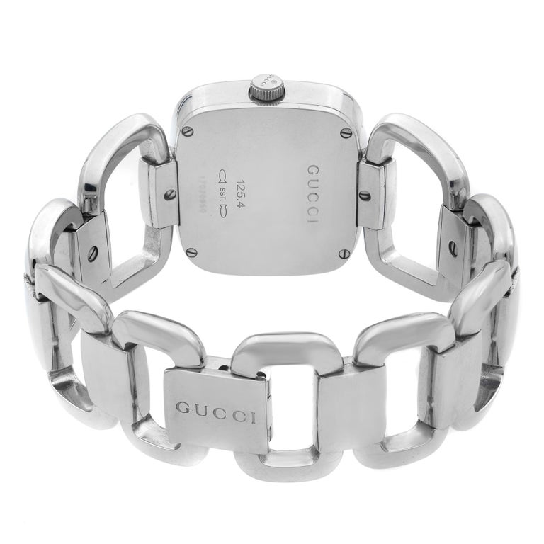 Gucci 125.4 Black Rectangle Black Dial Steel Quartz Ladies Watch ...